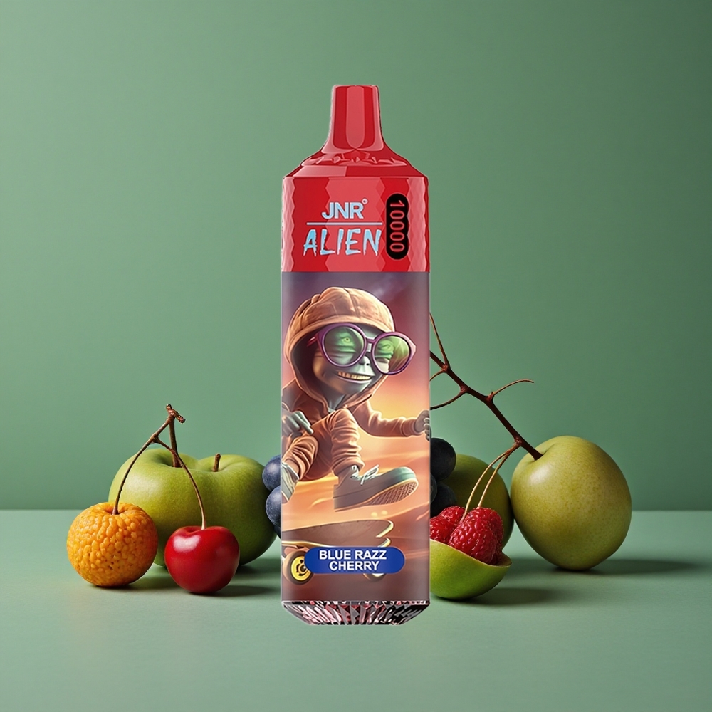 Blå Hindbær Kirsebær JNR Alien 10000 Pust 850mAh Batteri Type-C Hurtigopladning Denmark vape