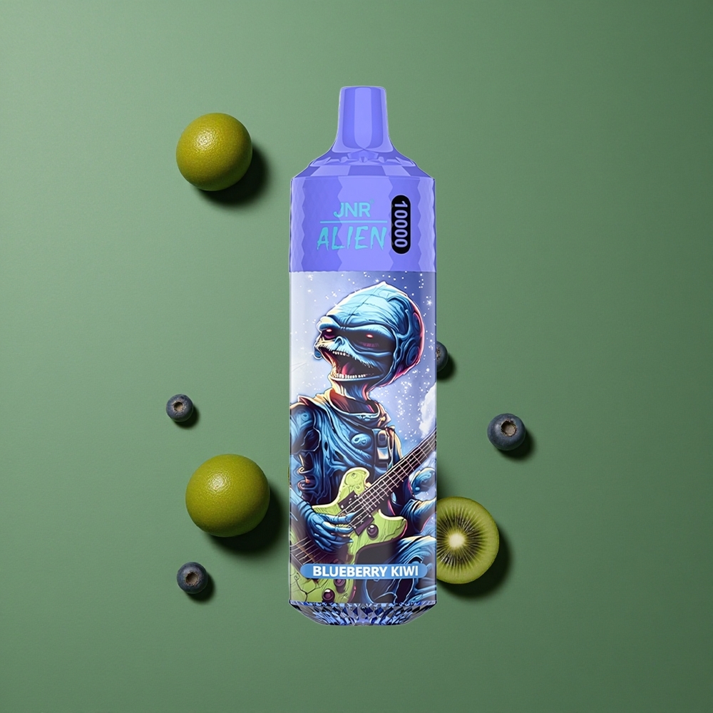 Blåbær Kiwi JNR Alien 10000 Pust 850mAh Batterikapacitet Type-C Hurtigopladning Denmark vape