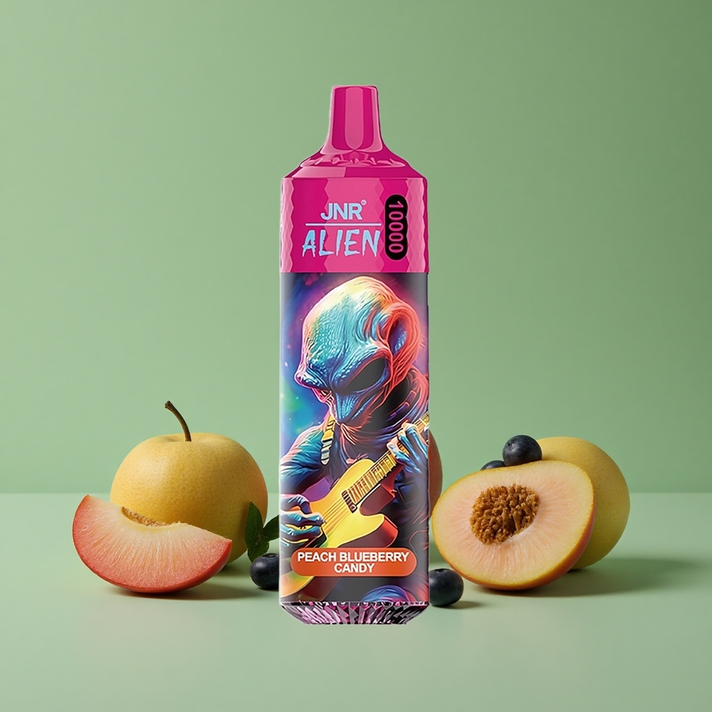 Fersken Blåbær Candy JNR Alien 10000 Pust 850mAh Batterikapacitet 20ml E-væske Denmark vape