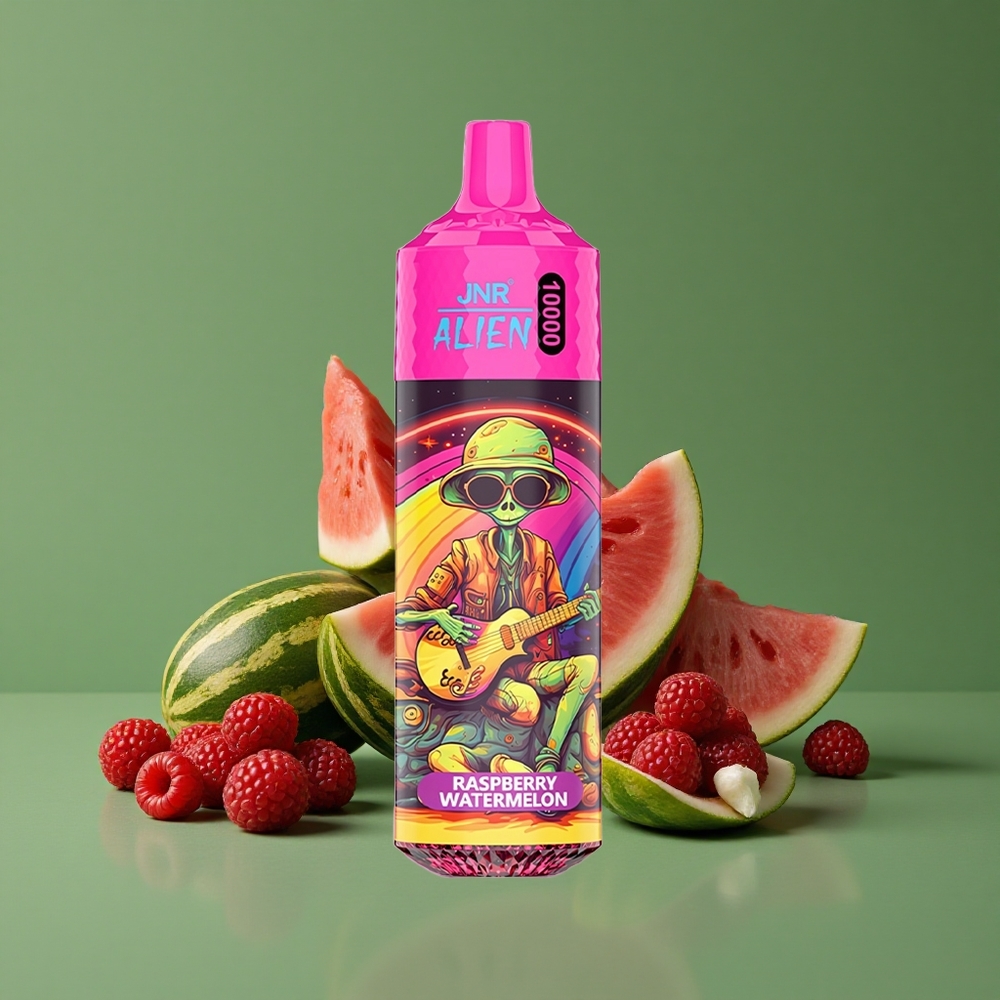Hindbær Vandmelon JNR Alien 10000 Pust 850mAh Batterikapacitet Type-C Hurtigopladning Denmark vape