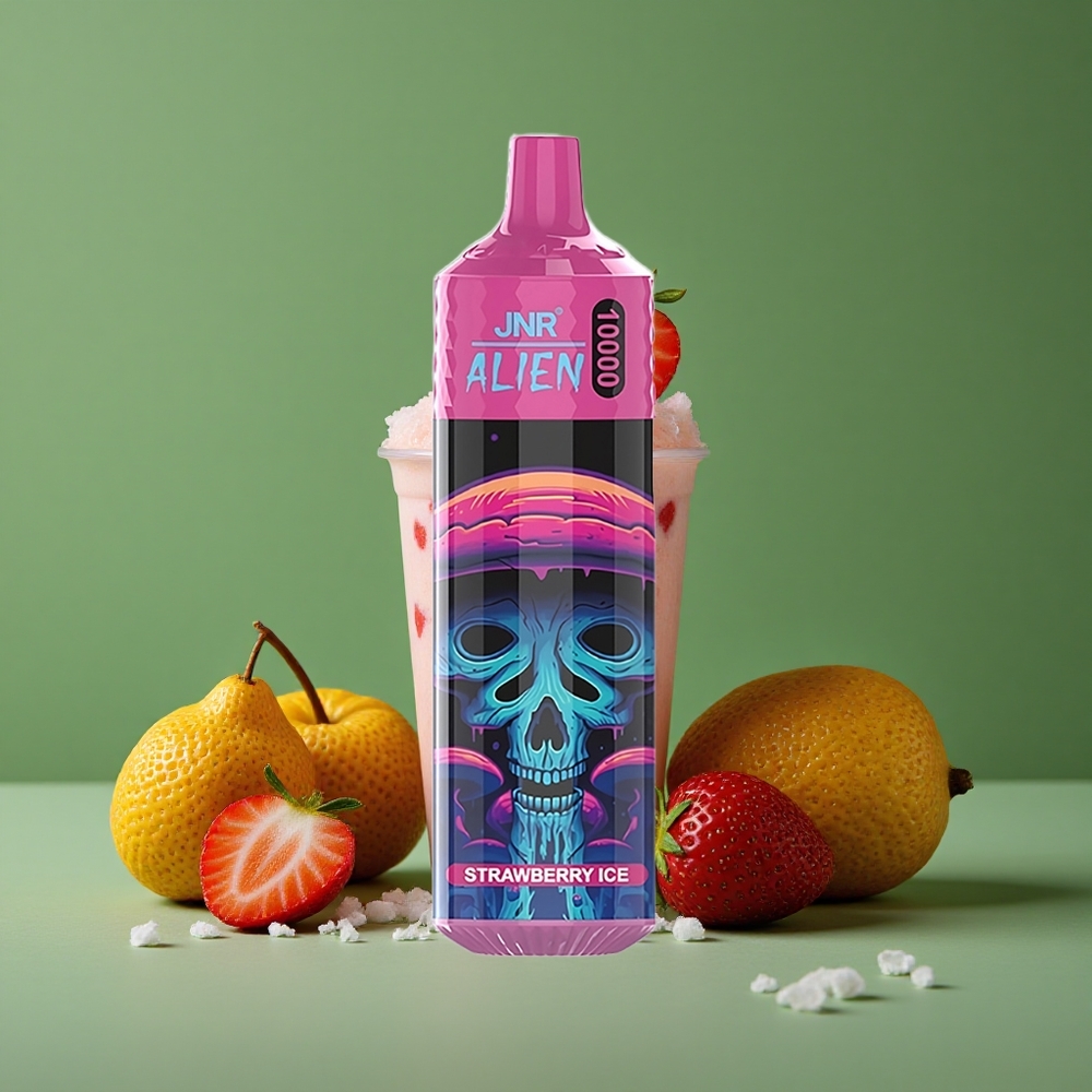 Jordbær Is JNR Alien 10000 Pust 850mAh Batterikapacitet Type-C Hurtigopladning Denmark vape