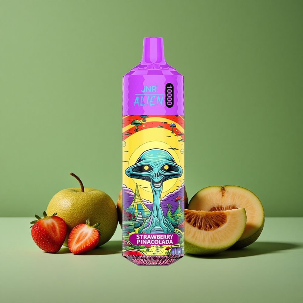 Jordbær Pina Colada JNR Alien 10000 Pust 850mAh Batterikapacitet 20ml E-væske Denmark vape