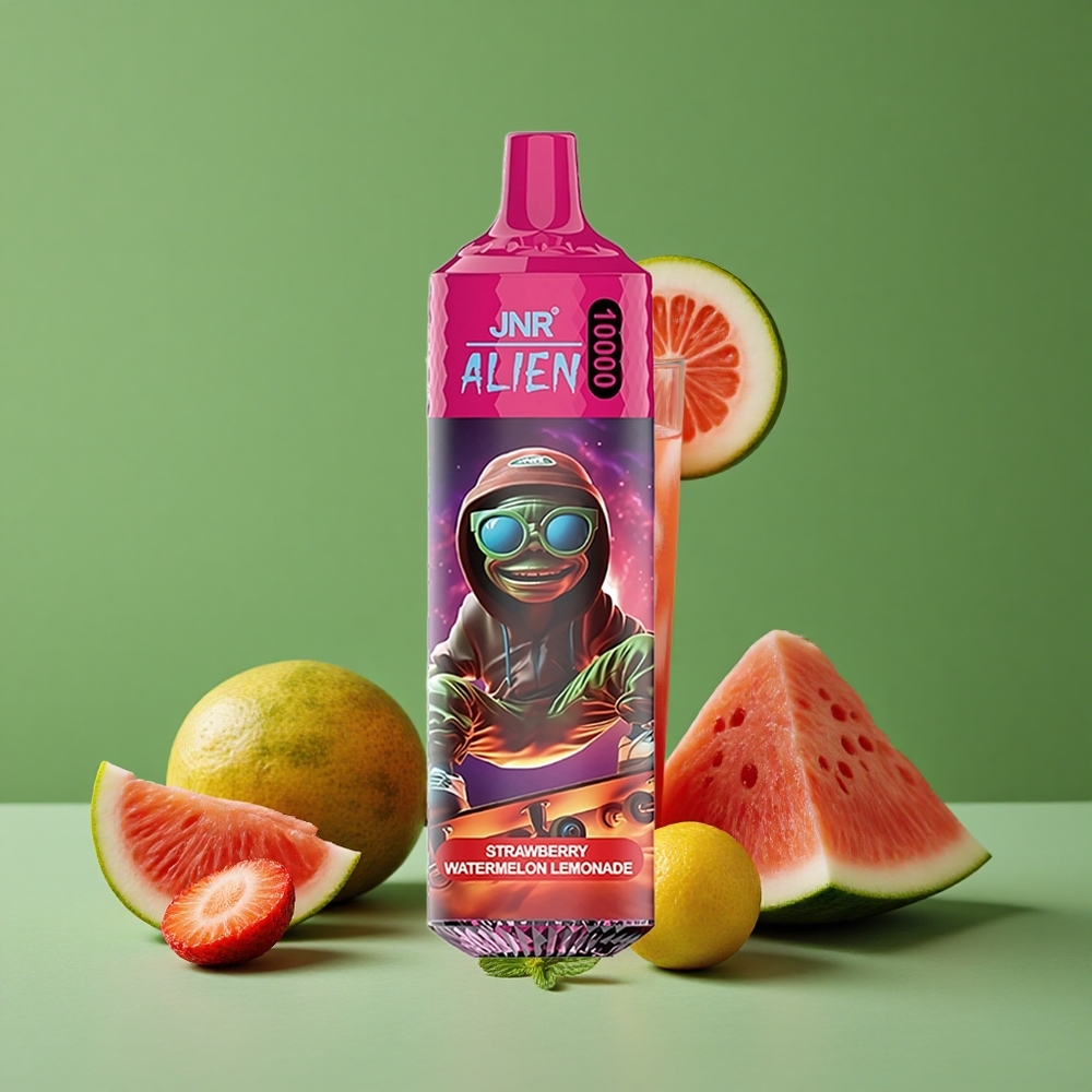 Jordbær Vandmelon Lemonade JNR Alien 10000 Pust 850mAh Batterikapacitet 20ml E-væske Denmark vape