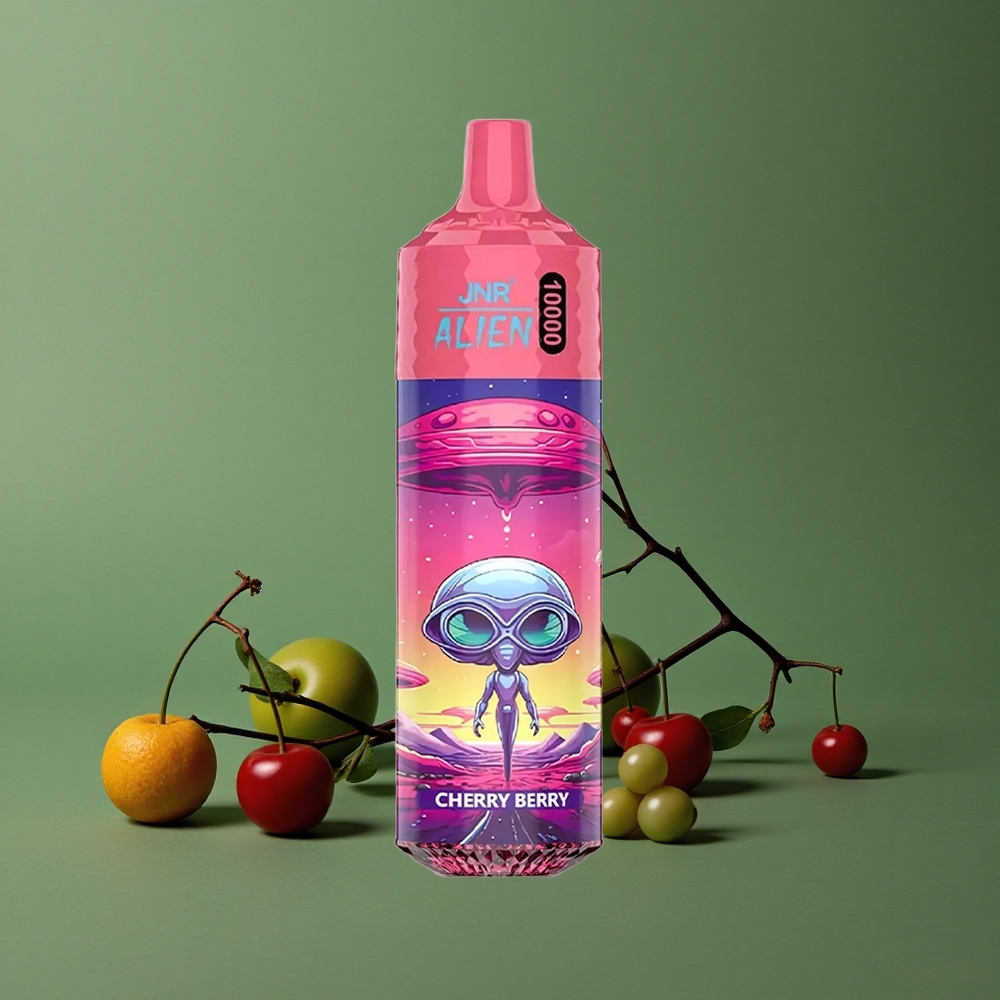 Kirsebær-Bær JNR Alien 10000 Pust 850mAh Batterikapacitet 20ml E-væske Denmark vape