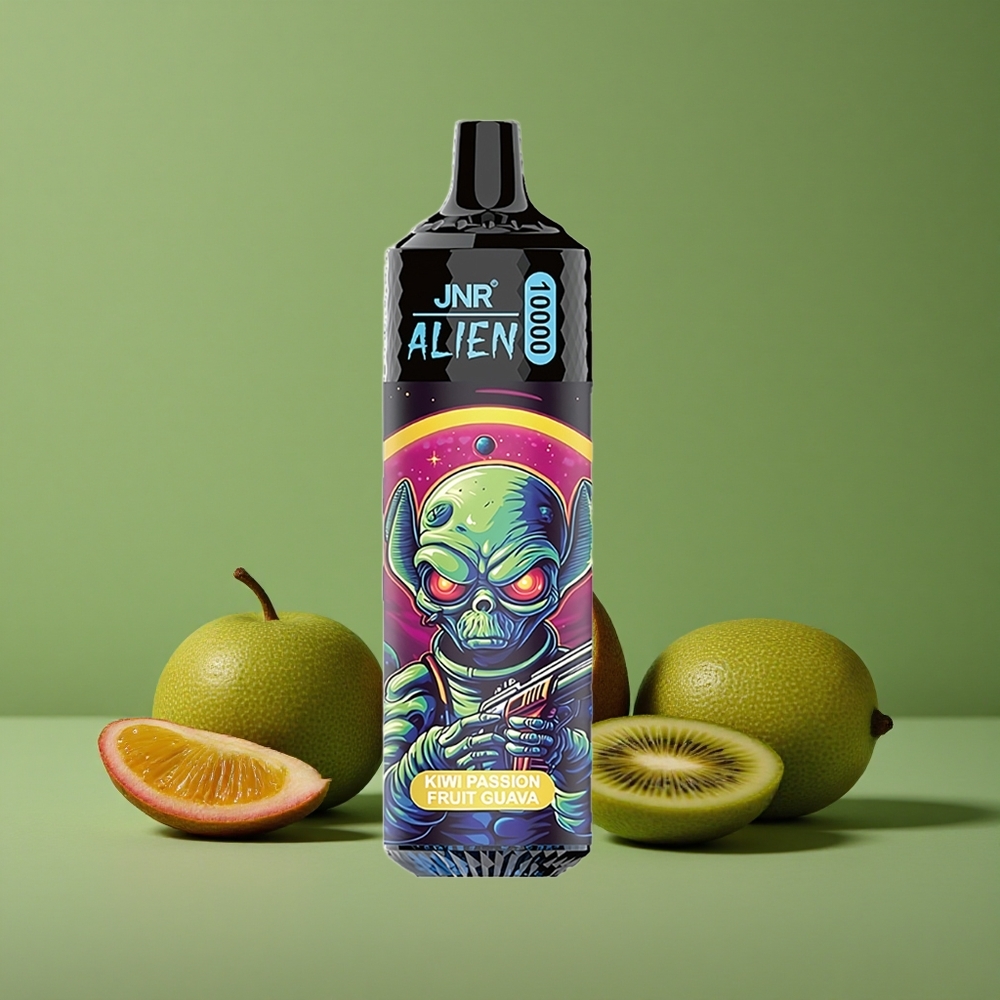 Kiwi passionsfrugt guava JNR Alien 10000 Pust 850mAh Batterikapacitet 20ml E-væske Denmark vape