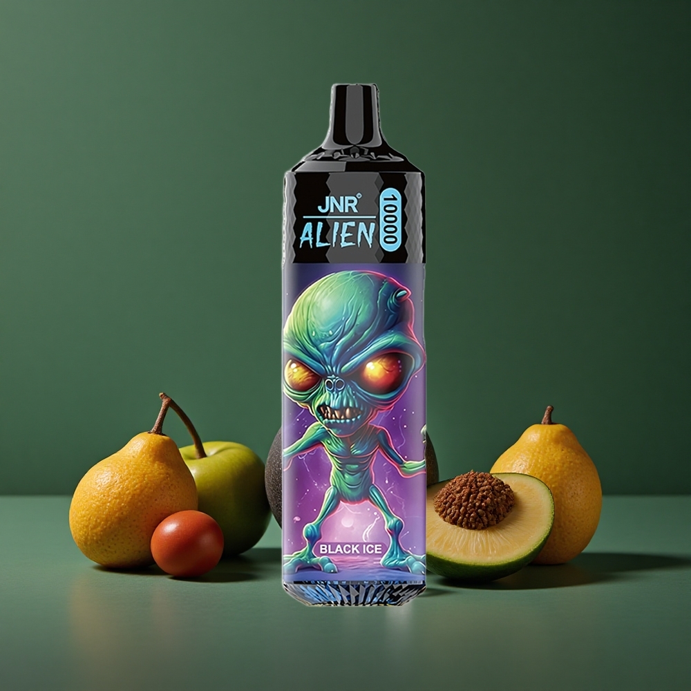 Sort is (Black ice) JNR Alien 10000 Pust 850mAh batterikapacitet Type-C hurtigopladning Denmark vape