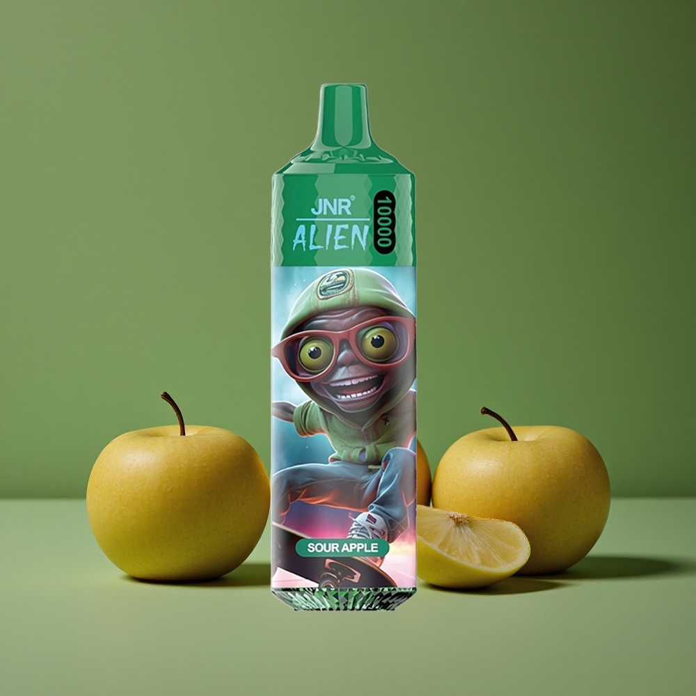 Sur Æble JNR Alien 10000 Pust 850mAh Batterikapacitet 20ml E-væske Denmark vape
