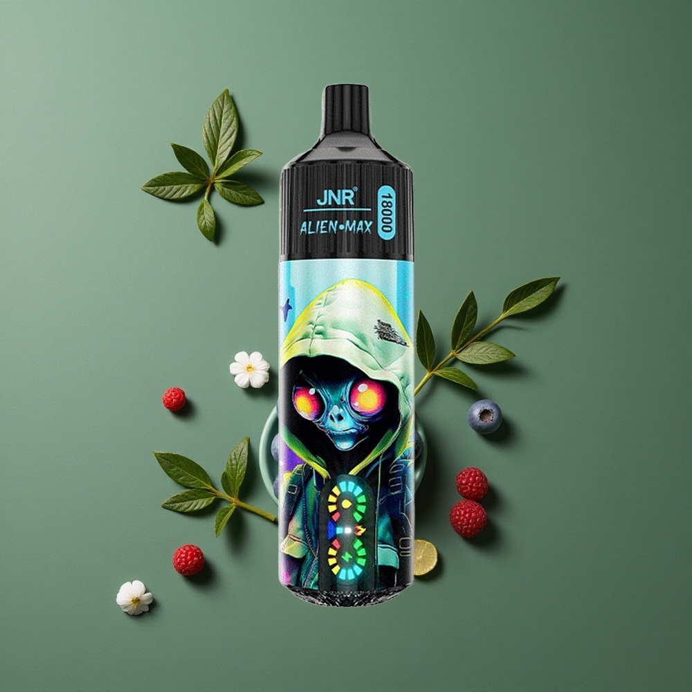 Blåbær Hindbær JNR Alien Max 18000 Pust Smart LED Display Type-C Hurtigopladning Denmark vape