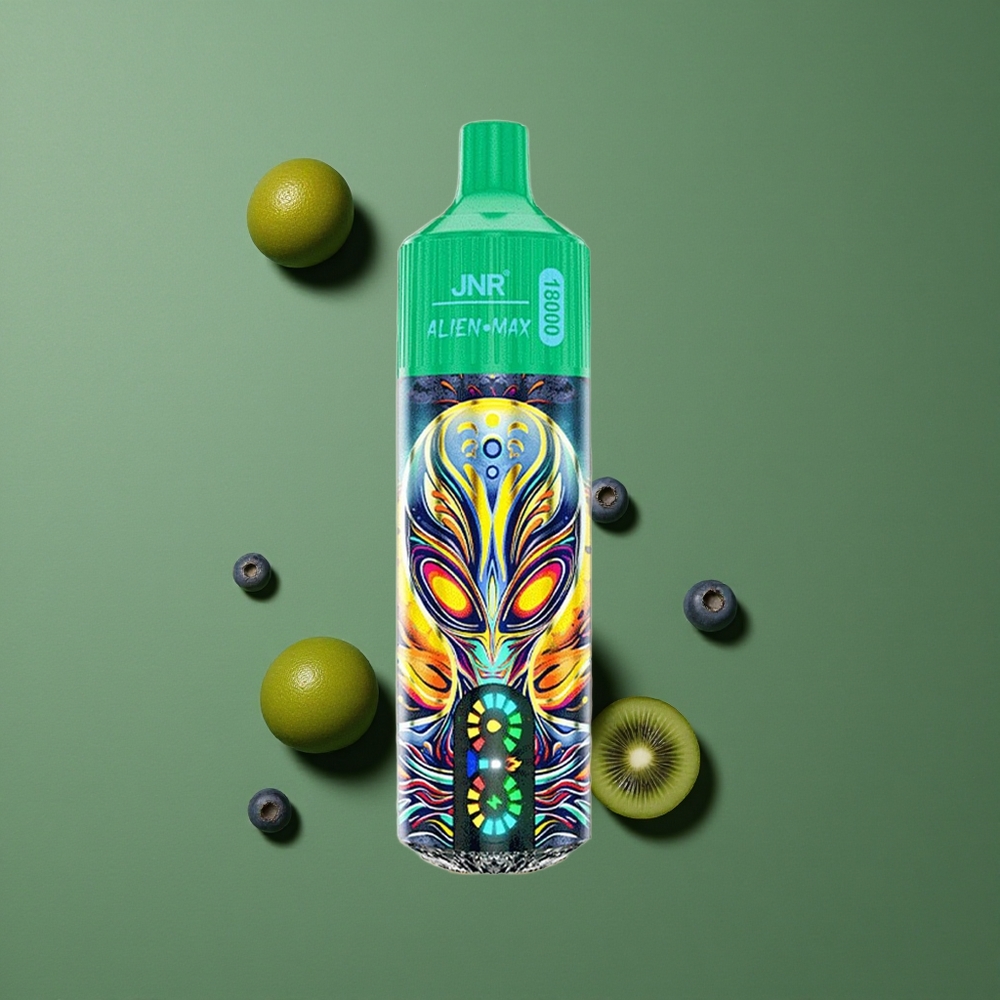 Blåbær Kiwi JNR Alien Max 18000 Pust 28ml E-liquid Type-C Hurtigopladning Denmark vape