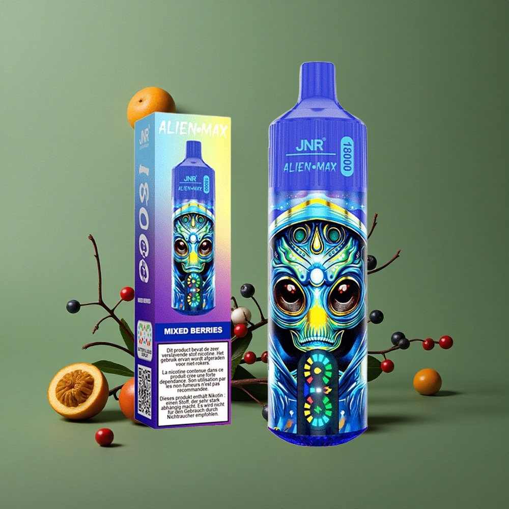 Blandede Bær JNR Alien Max 18000 Pust 28ml E-liquid Type-C Hurtigopladning Denmark vape