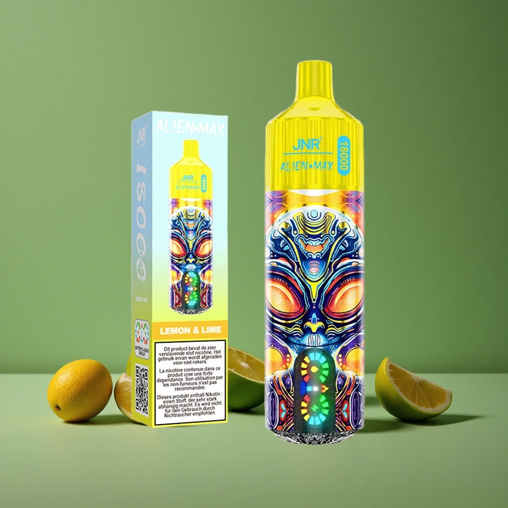 Citron & Lime JNR Alien Max 18000 Pust Smart LED Display 28ml E-liquid Denmark vape