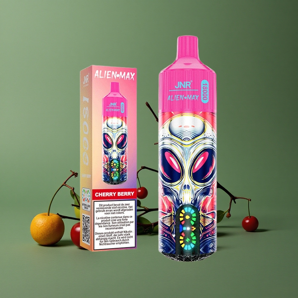 Kirsebær Bær JNR Alien Max 18000 Pust Smart LED Display 28ml E-liquid Denmark vape