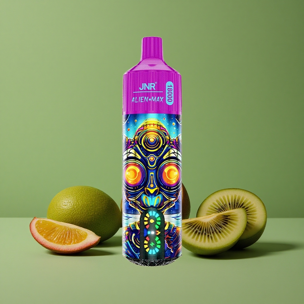 Kiwi Passionsfrugt Guava JNR Alien Max 18000 Pust 850mAh Batterikapacitet 28ml E-liquid Denmark vape