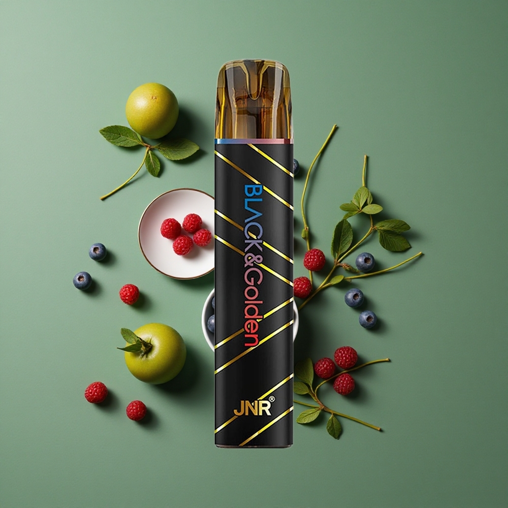 Blåbær Sur Hindbær JNR Black&Golden 800 Pust 550mAh Batterikapacitet Denmark vape