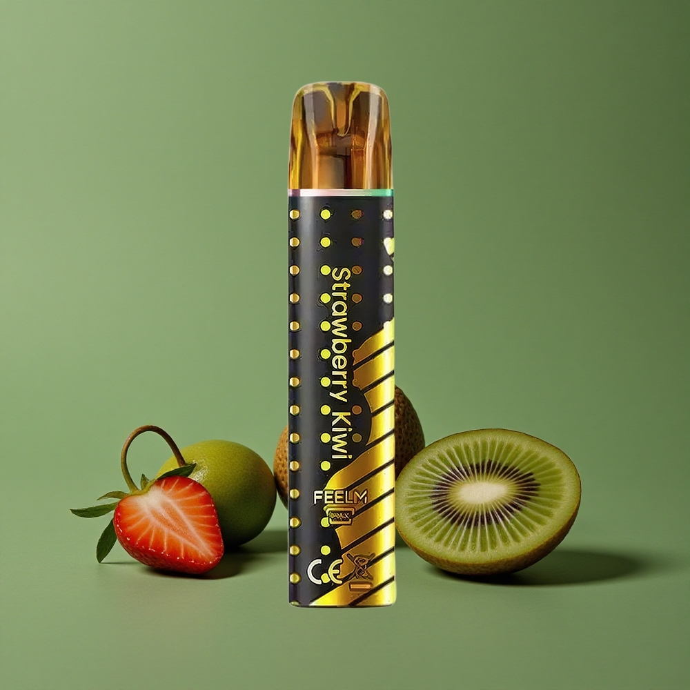 Jordbær Kiwi JNR Black&Golden 800 Pust 550mAh Batterikapacitet Denmark vape