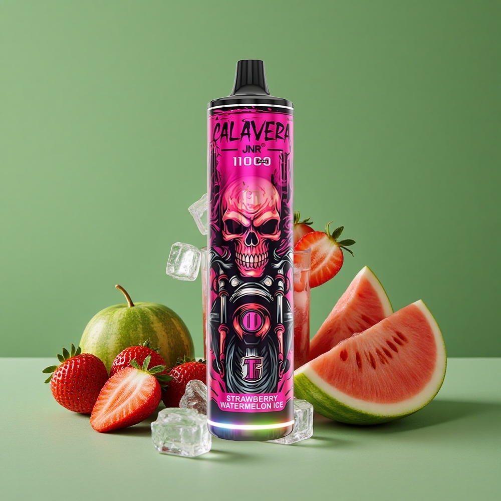 Jordbær Vandmelon Is JNR Calavera 11000 Pust 850 mAh Batterikapacitet 21ml E-Liquid Kapacitet Denmark vape