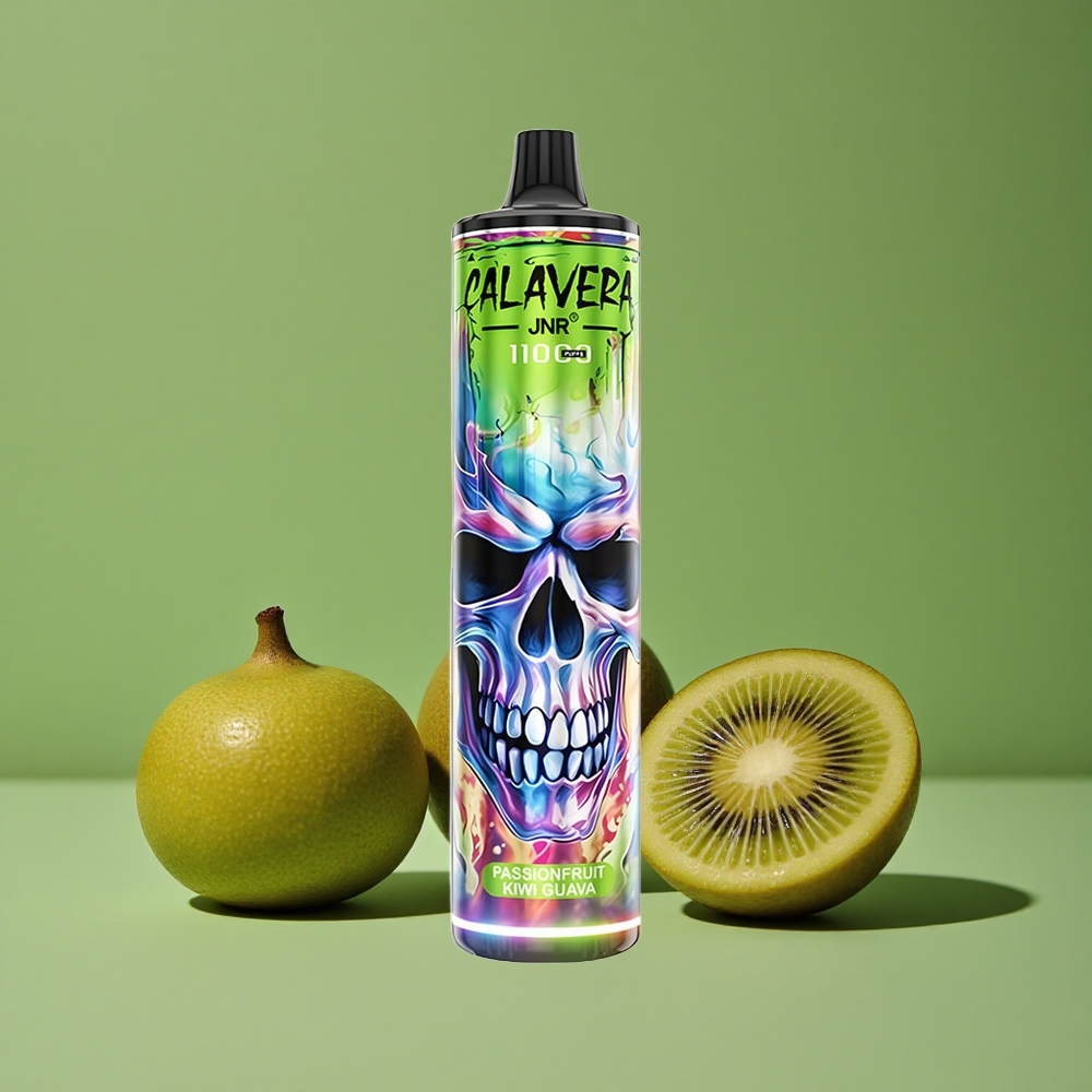 Passionsfrugt Kiwi Guava JNR Calavera 11000 Pust 21ml E-Liquid Kapacitet Type-C Opladningsport Denmark vape
