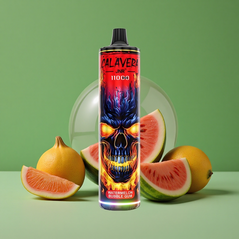 Vandmelon Bubblegum JNR Calavera 11000 Pust 850 mAh Batterikapacitet 21ml E-Liquid Kapacitet Denmark vape