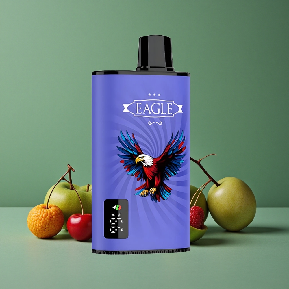 Blå Hindbær Kirsebær JNR EAGLE Smart 23000 Pust 25ml e-Væske Kapacitet Type-C Opladningsport Denmark vape