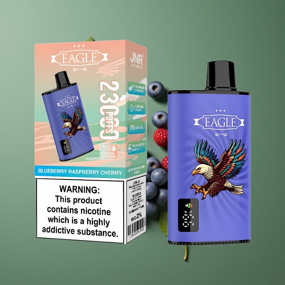 Blåbær Hindbær Kirsebær JNR EAGLE Smart 23000 Pust Digital Skærm 25ml e-Liquid Kapacitet Denmark vape