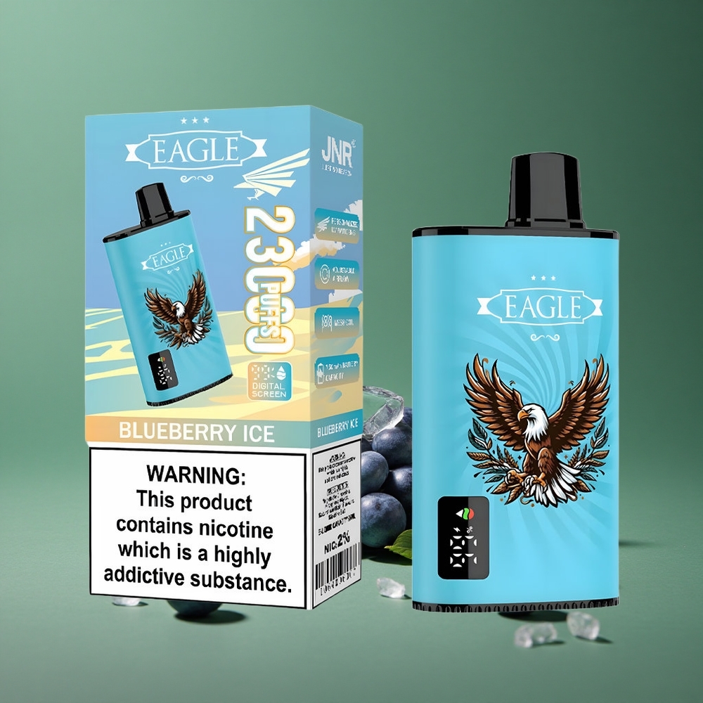 Blåbær Is JNR EAGLE Smart 23000 Puds Justerbar Luftstrøm 25ml e-Væske Kapacitet Denmark vape