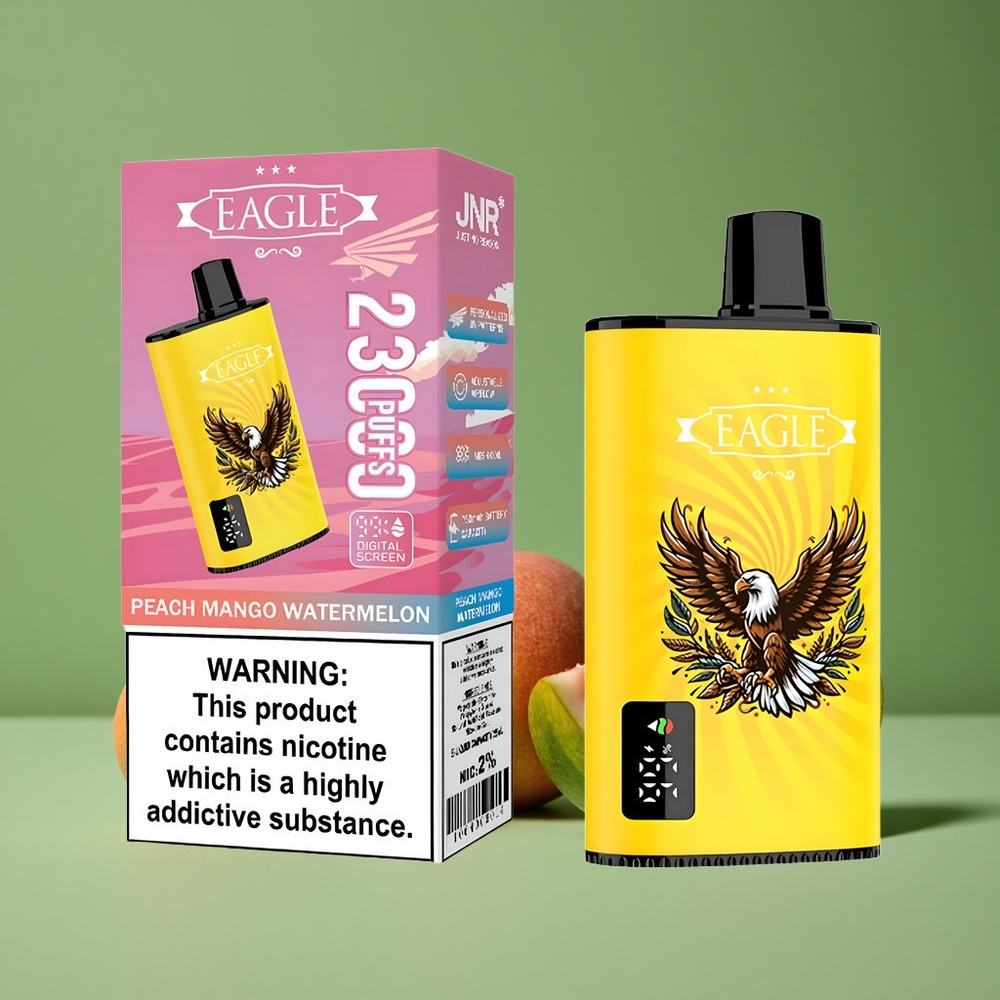 Fersken Mango Vandmelon JNR EAGLE Smart 23000 Pust Digital Skærm 1.0ohm Mesh Spole Denmark vape
