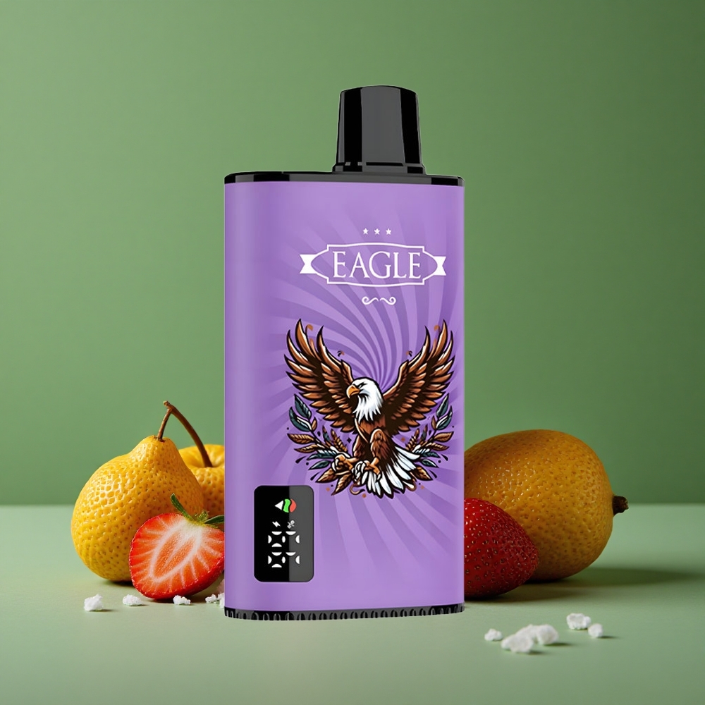 Jordbær Is JNR EAGLE Smart 23000 Pust 25ml e-Liquid Kapacitet Type-C Opladningsport Denmark vape