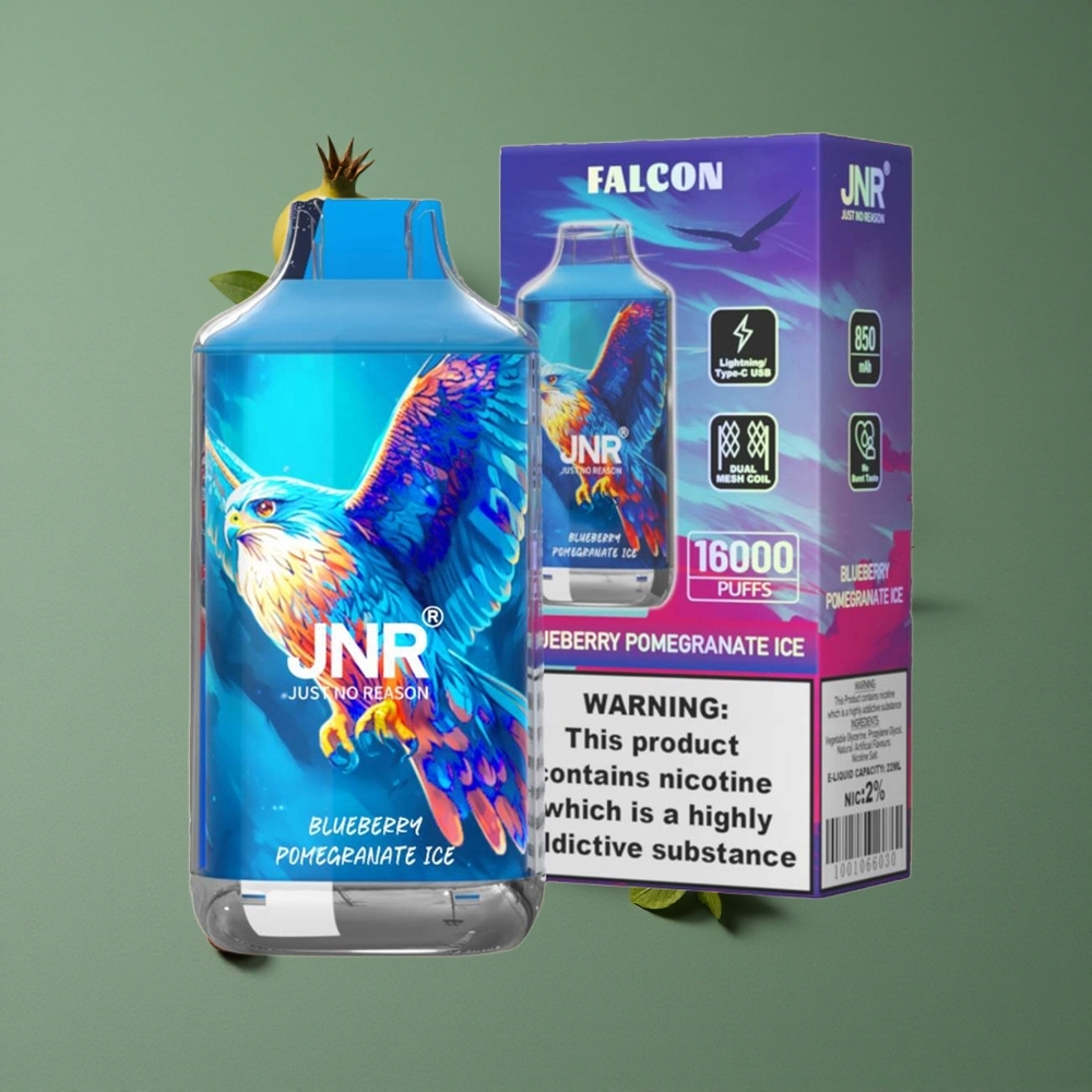 Blåbær Granatæble Is JNR Falcon 16000 Pust 850 mAh Smart LED Display Denmark vape