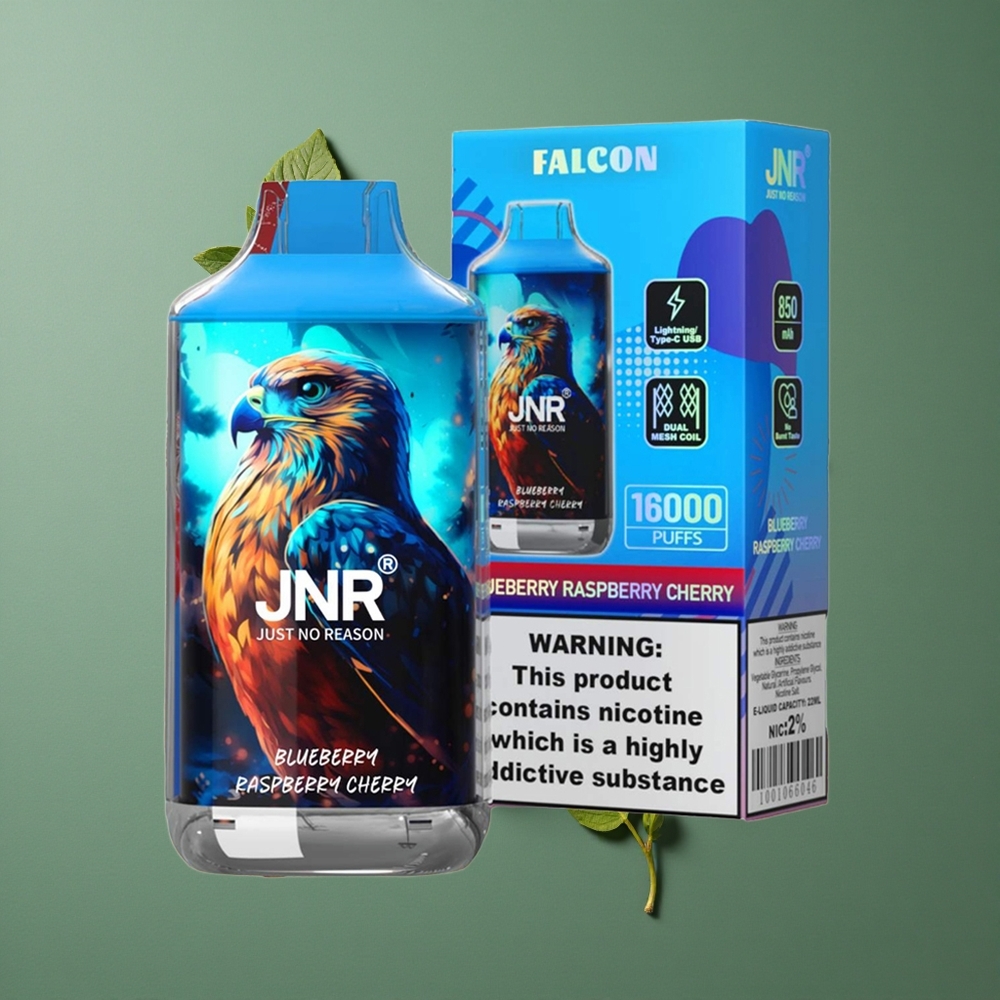 Blåbær Hindbær Kirsebær JNR Falcon 16000 Pust 850 mAh Smart LED Display Denmark vape