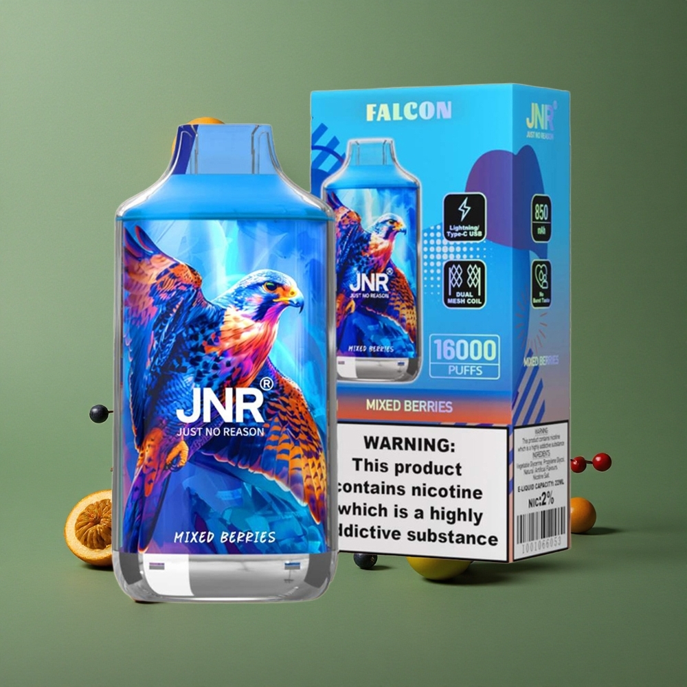 Blandede Bær JNR Falcon 16000 Pust 850 mAh Smart LED Display Denmark vape