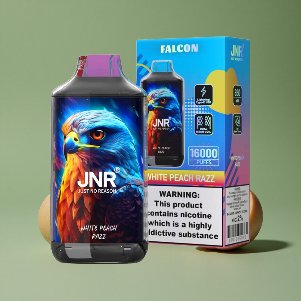 Hvid fersken razz JNR Falcon 16000 Pust 850 mAh Denmark vape