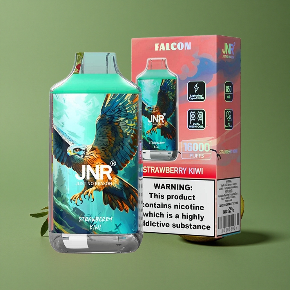 Jordbær Kiwi JNR Falcon 16000 Pust 850 mAh Smart LED Display Denmark vape