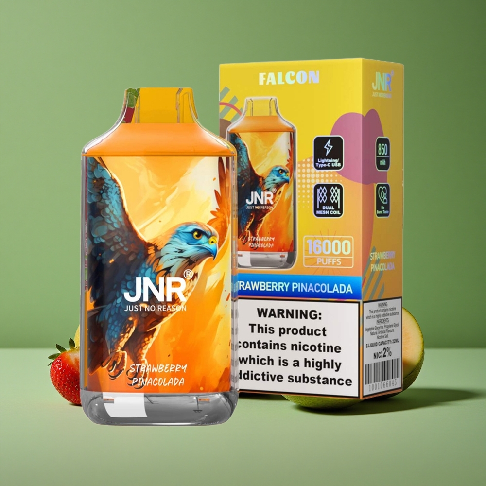 Jordbær Pina Colada JNR Falcon 16000 Pust 850 mAh Smart LED Display Denmark vape