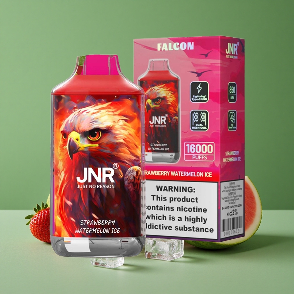 Jordbær Vandmelon Is JNR Falcon 16000 Pust 850 mAh 22ml Denmark vape