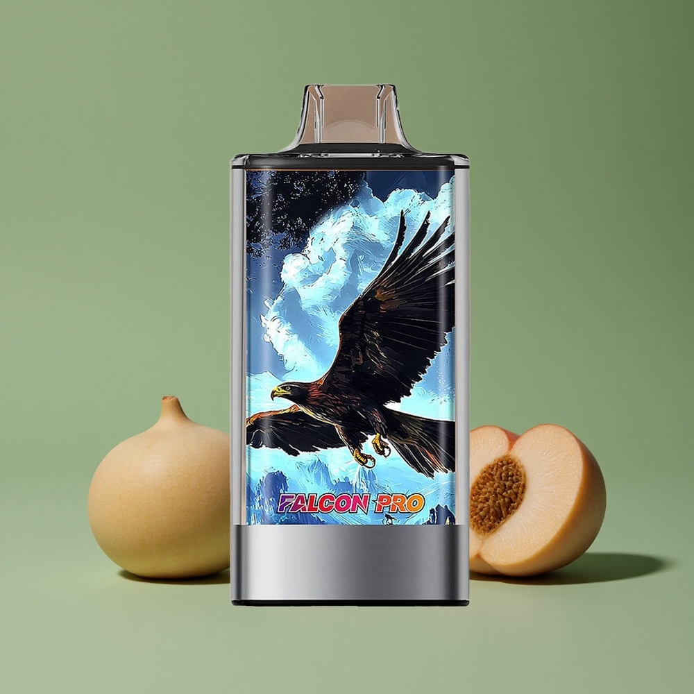 Hvid fersken hindbær JNR Falcon Pro 28000 Pust 30ml forfyldt kapacitet 5% nikotinstyrke Denmark vape