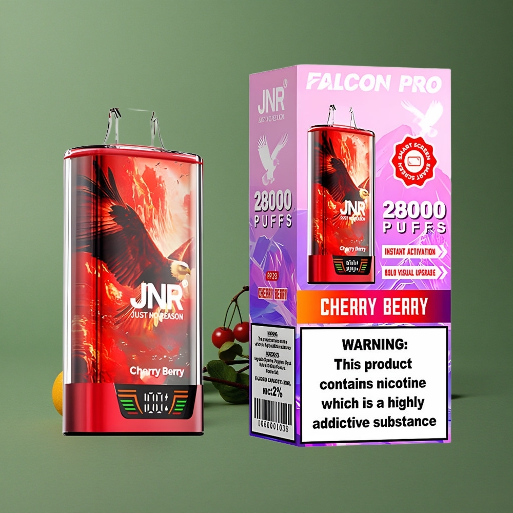 Kirsebær Bær JNR Falcon Pro 28000 Pust 30ml Forfyldt Kapacitet 950mAh Batteri Kapacitet Denmark vape
