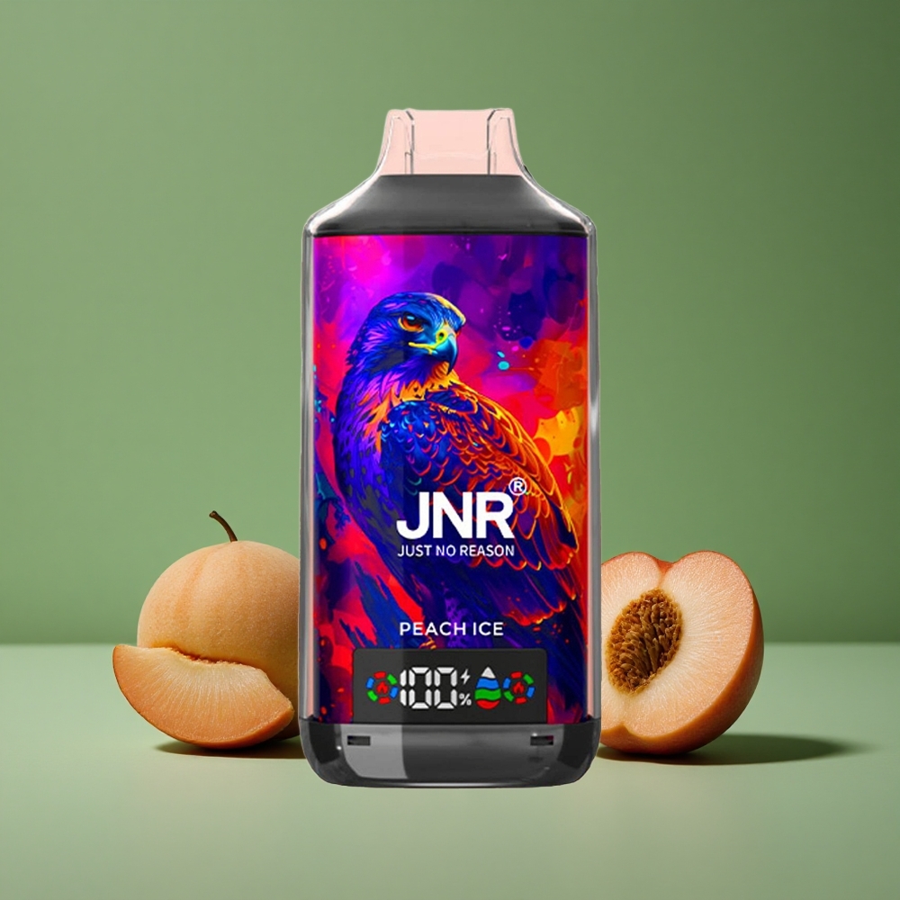Peach Is (Fersken Is) JNR Falcon X 18000 Pust 24ml E-væske 750mAh Batteri Denmark vape
