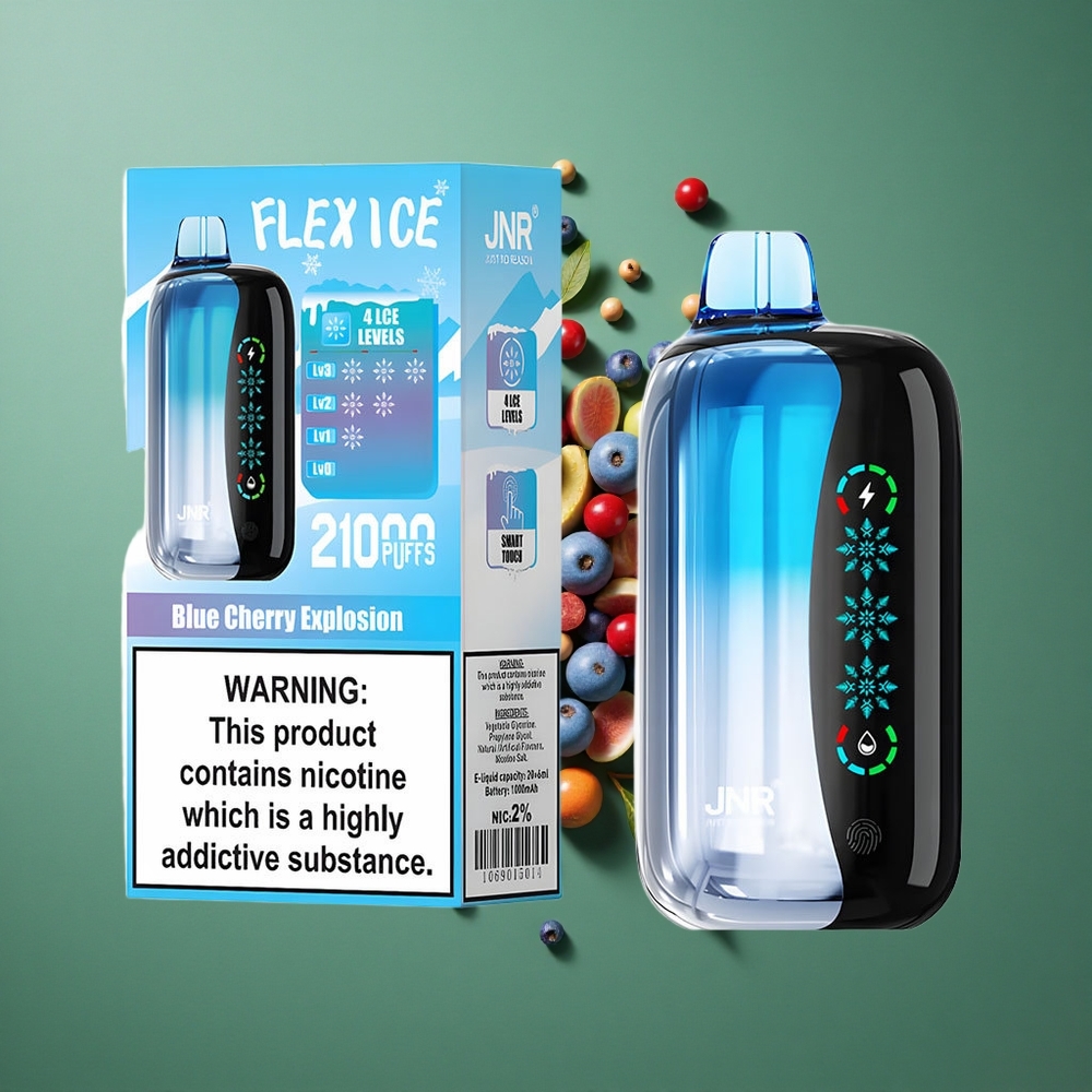 Blå Kirsebær Eksplosion JNR Flex Ice 21000 Pust Tilpasselig Luftstrøm Denmark vape