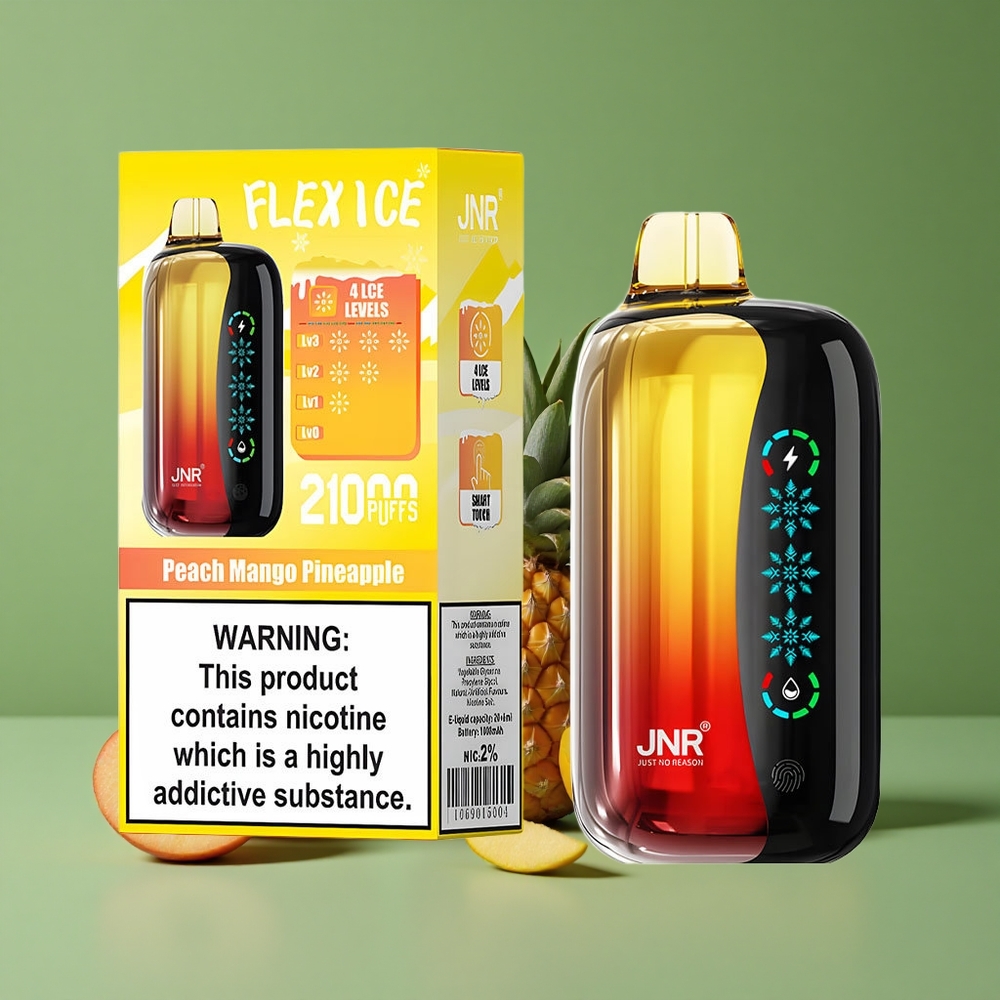 Fersken Mango Ananas JNR Flex Ice Ca. 21000 Pust Tilpasselig Luftgennemstrømning Denmark vape