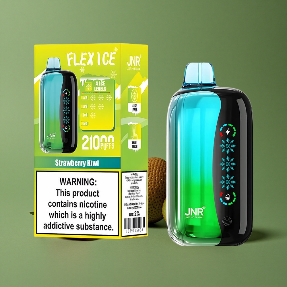 Jordbær Kiwi JNR Flex Ice ~21000 Pust Tilpasselig Luftflow Denmark vape