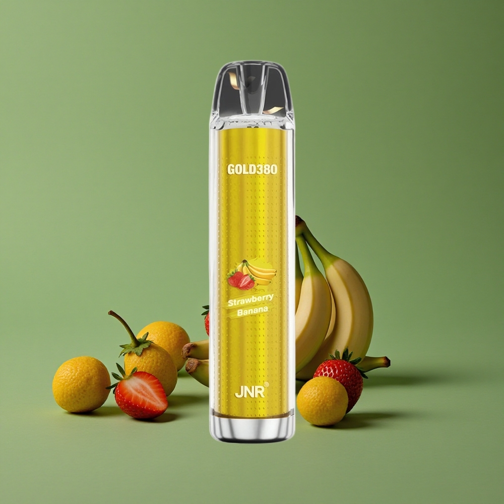 Jordbær Banan JNR Gold380 6000 Pust Engangs Vape 13ml e-Væske Kapacitet Denmark vape
