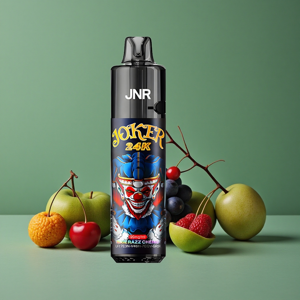 Blå Hindbær Kirsebær JNR Joker 24000 Pust 800mAh Batteri Type-C Opladning Denmark vape