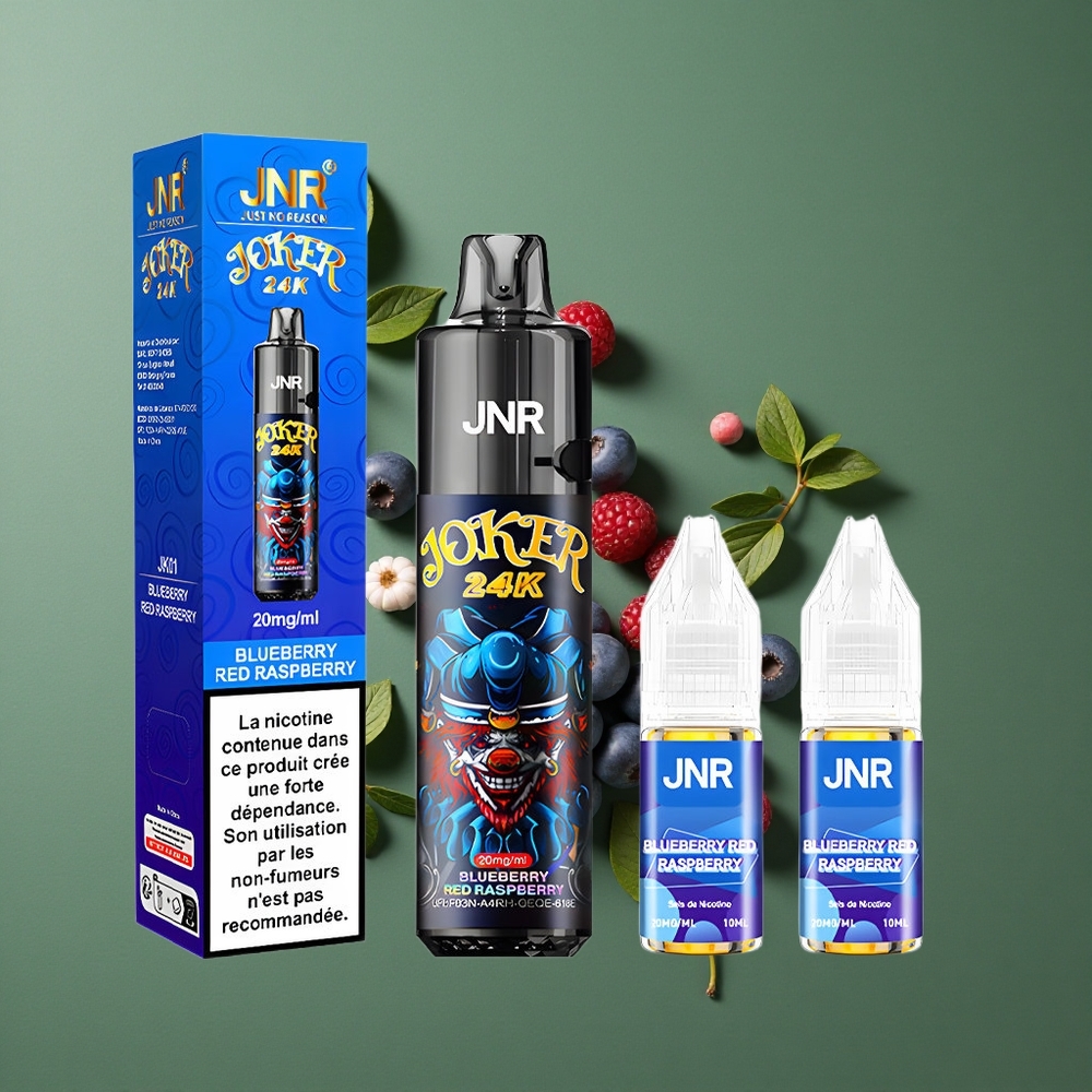 Blåbær Rød Hindbær JNR Joker 24000 Pust 2% Nikotinindhold 800mAh Batteri Denmark vape