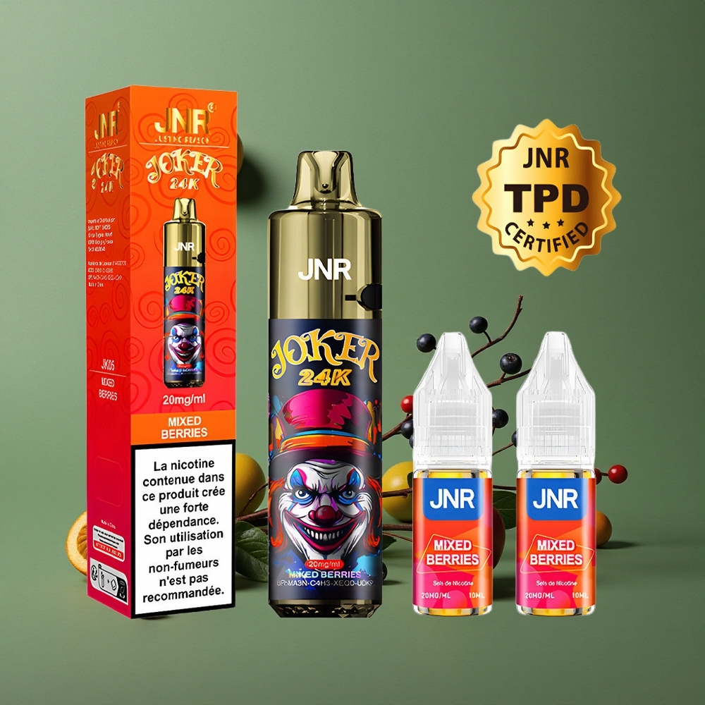 Blandede Bær JNR Joker 24000 Pust 2% nikotinindhold 800mAh Batteri Denmark vape