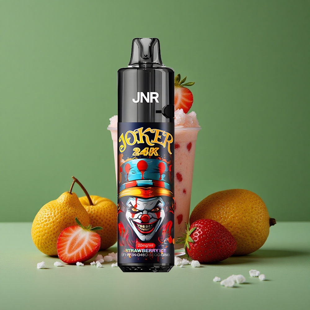 Jordbær Is JNR Joker 24000 Pust 2% nikotinindhold 800mAh Batteri Denmark vape