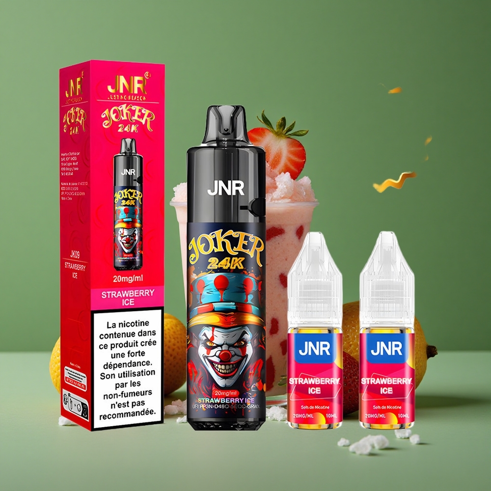 Jordbær Is JNR Joker 24000 Pust 2% nikotinindhold 800mAh Batteri Denmark vape
