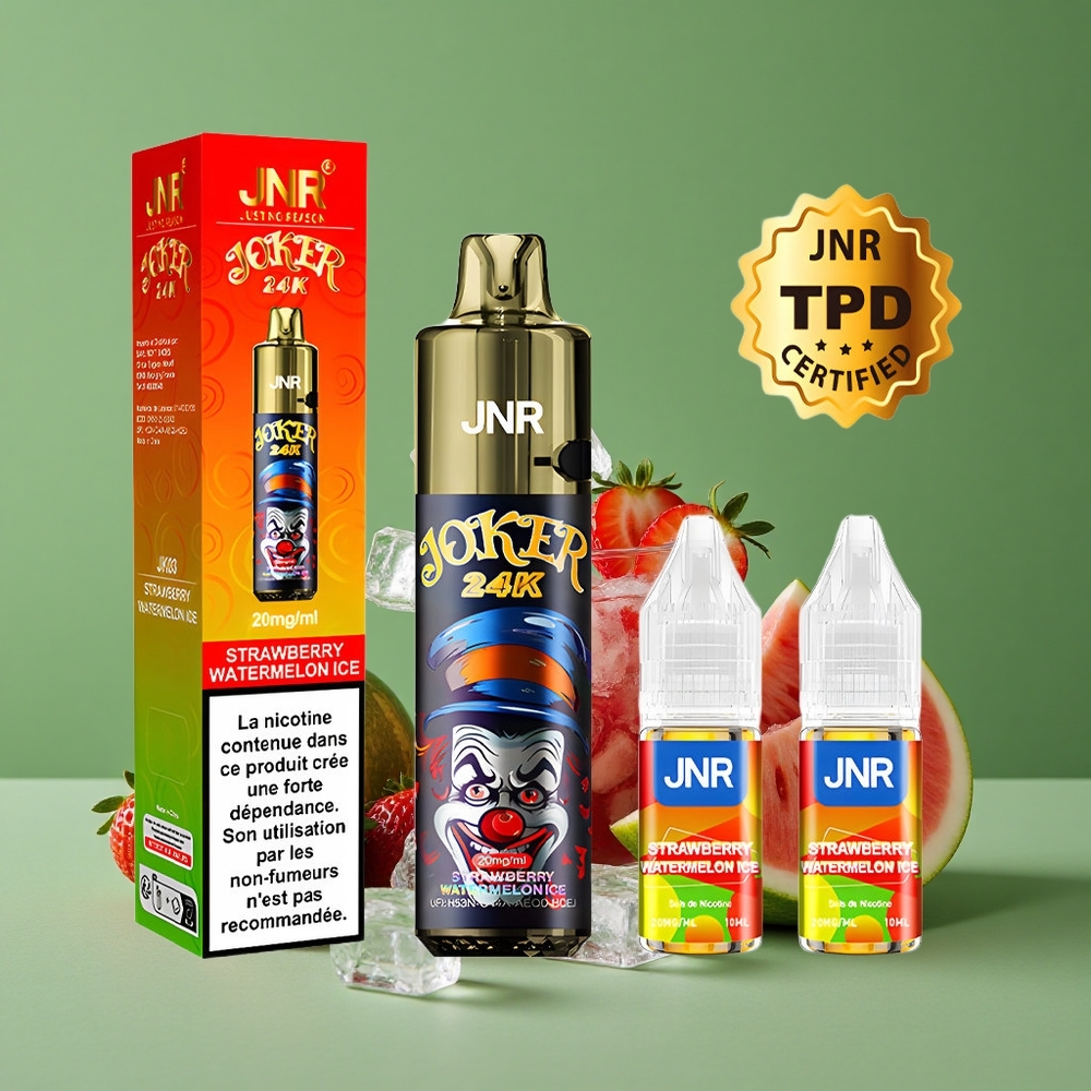 Jordbær Vandmelon Is JNR Joker 24K Pust 800mAh Batteri Type-C Opladning Denmark vape