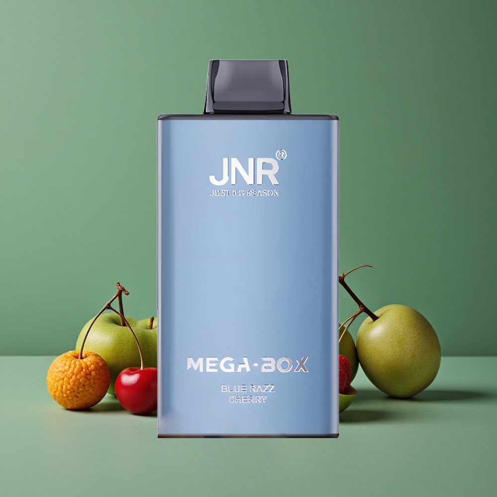 Blå Hindbær Kirsebær JNR Mega Box 25000 Pust 30ml E-væske Denmark vape