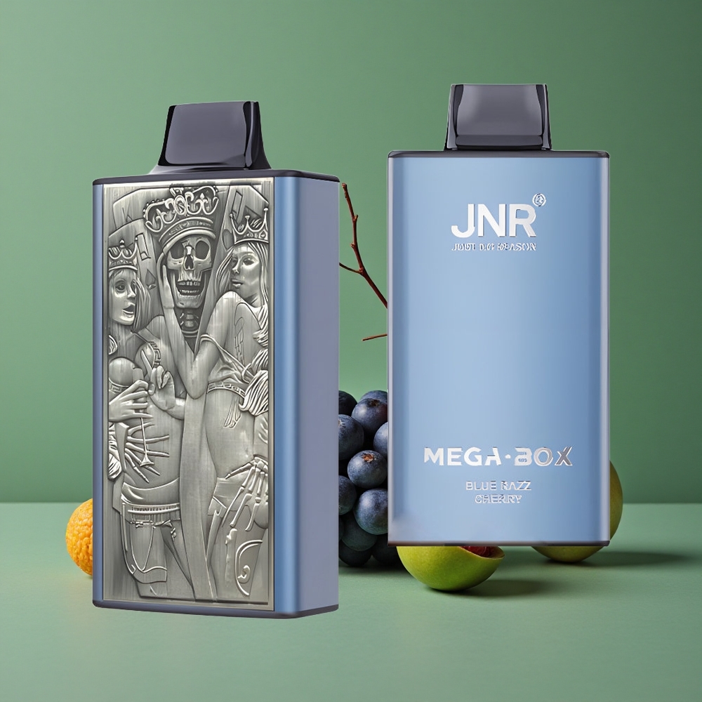 Blå Hindbær Kirsebær JNR Mega Box 25000 Pust 30ml E-væske Denmark vape