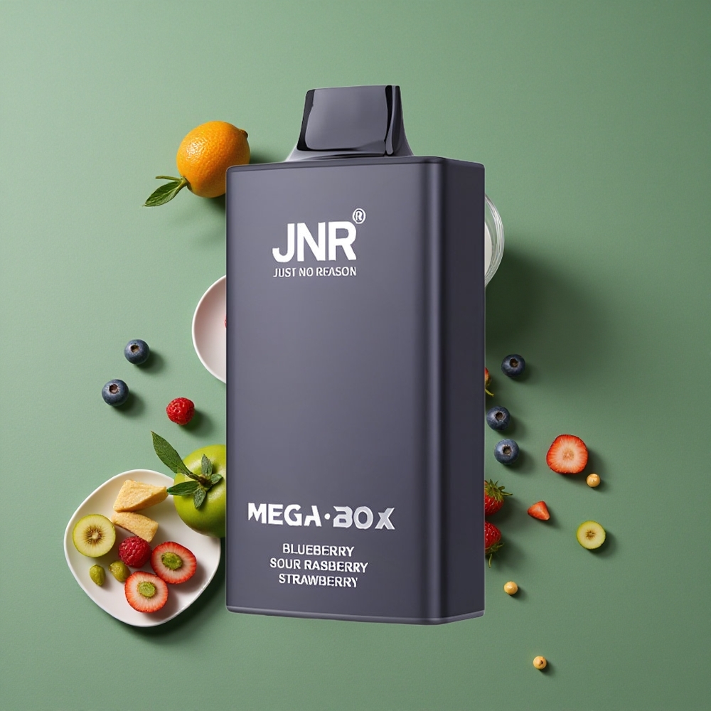 Blåbær Sur Hindbær Jordbær JNR Mega Box 25000 Pust 30ml e-væske kapacitet Denmark vape